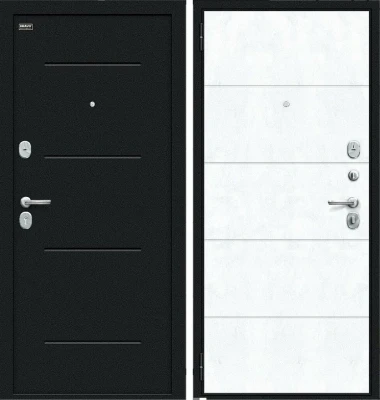 Дверь Браво Граффити-1 Инсайд Букле черное/Snow Art