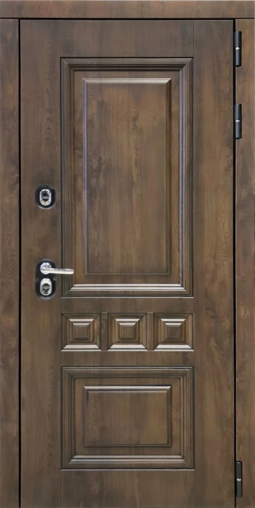 Входная дверь ДвериПРО Аура Д-19 (16мм, Грецкий орех + черная патина винорит) DPRO196655 внешняя сторона