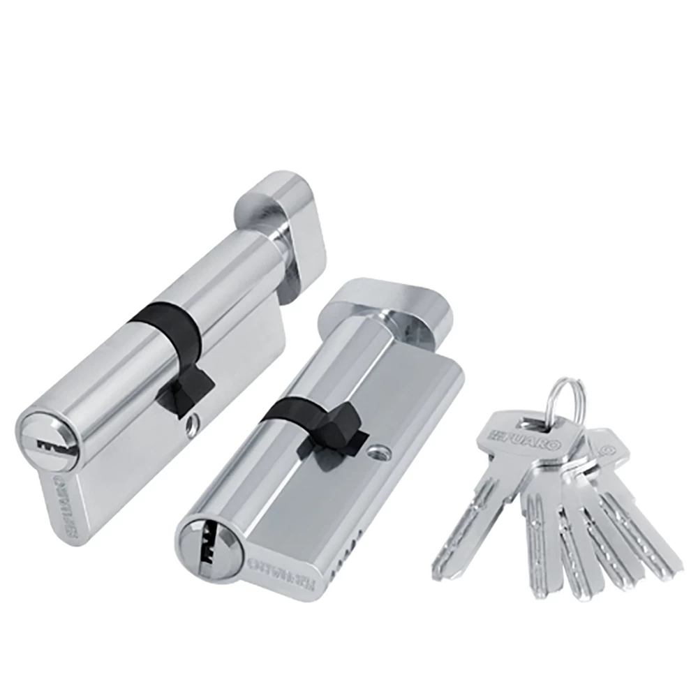 Фото Цилиндровый механизм (200 ZM/80) 2000ZMKnob80(35+10+35) CP хром 5Key с вертушкой