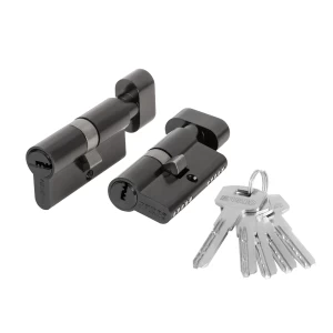 Цилиндровый механизм (200 ZM/60) 2000ZM Knob 60 (25+10+25) BL-24 черный 5Key с вертушкой