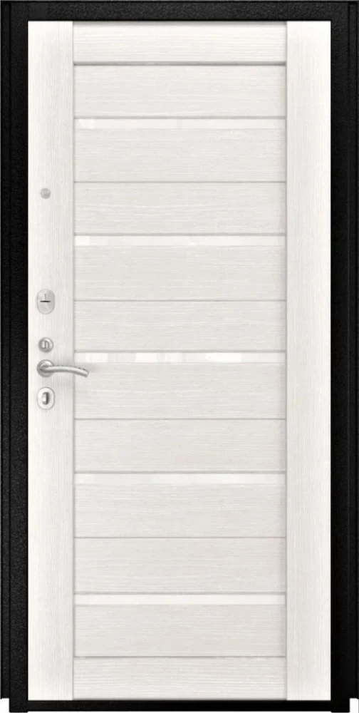 Входная дверь ДвериПРО L-3b СБ-1 (лак. белое, 16мм, беленый дуб) DPRO196023 внутренняя сторона