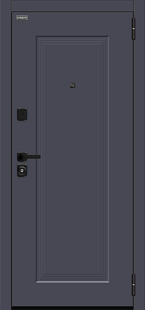 Фото Входная дверь Айкон/SBlack Graphite Shell/White Silk BR6250 внешняя сторона